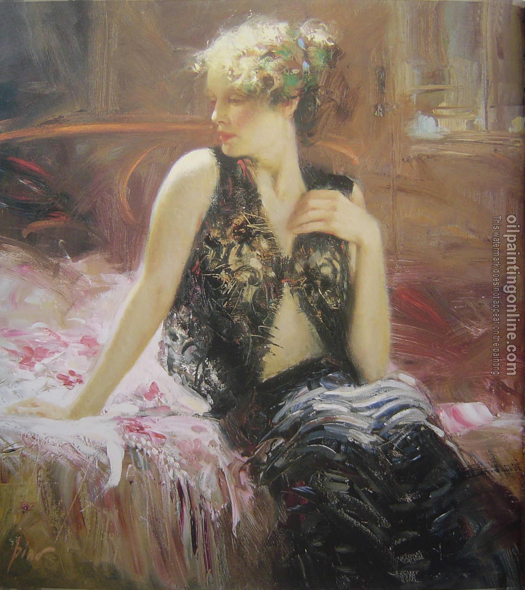 Pino Daeni - Impression oil painting.